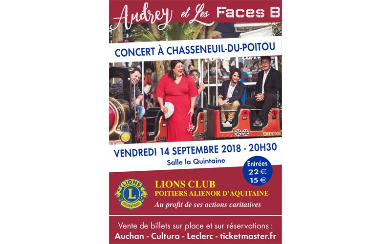 Audrey et Les Faces B en concert pour le Lions club de Poitiers Audrey et Les Faces B en concert pour le Lions club de Poitiers